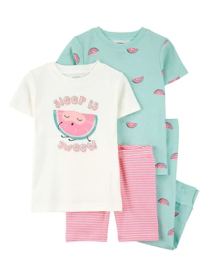 carter's Piżamy (2 szt.) w kolorze biało-turkusowo-jasnoróżowym rozmiar: 98