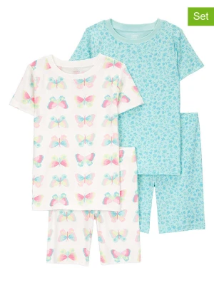 carter's Piżamy (2 szt.) w kolorze błękitno-białym rozmiar: 116