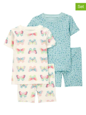 carter's Piżamy (2 szt.) w kolorze błękitno-kremowym rozmiar: 92