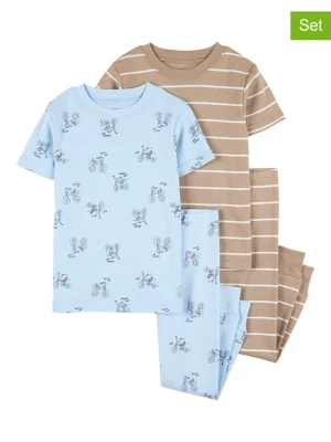 carter's Piżamy (2 szt.) w kolorze jasnobrązowo-błękitnym rozmiar: 92