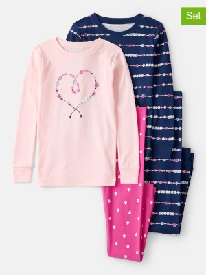 carter's Piżamy (2 szt.) w kolorze jasnoróżowo-różowo-granatowym rozmiar: 140