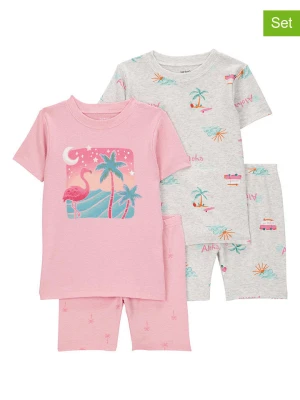 carter's Piżamy (2 szt.) w kolorze szaro-jasnoróżowym rozmiar: 98