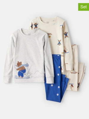 carter's Piżamy (2 szt.) w kolorze szaro-niebiesko-kremowym rozmiar: 92