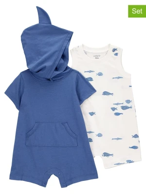 carter's Rampersy (2 szt.) w kolorze biało-niebieskim rozmiar: 62