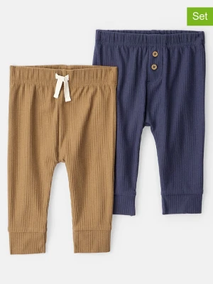 carter's Spodnie dresowe (2 pary) w kolorze granatowym i jasnobrązowym rozmiar: 62