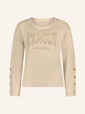 Cartoon Bluza Z Kamieniami Ozdobnymi I Błyszczącą Nicią beige