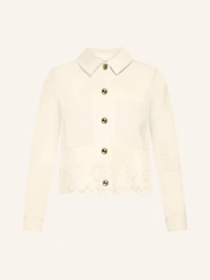 Cartoon Marynarka Z Ażurową Koronką I Kamieniami Ozdobnymi weiss