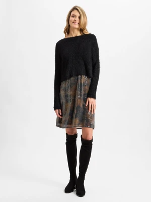 Cartoon Sukienka damska Kobiety Sztuczne włókno czarny|brązowy wzorzysty,