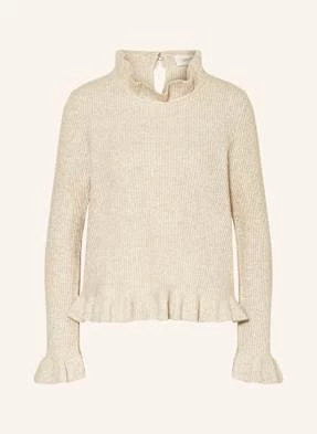 Cartoon Sweter Z Falbankami beige