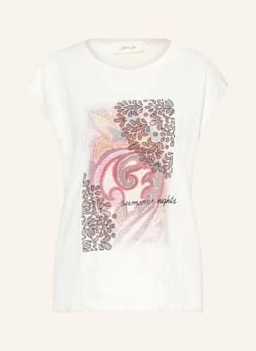 Cartoon T-Shirt Z Błyszczącą Przędzą I Ozdobnymi Kamykami weiss