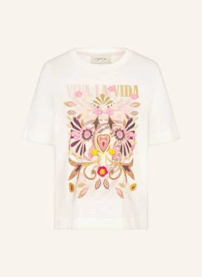 Cartoon T-Shirt Z Cekinami weiss