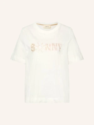 Cartoon T-Shirt Z Mieszanki Materiałów beige