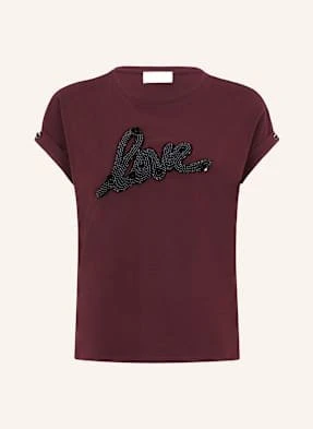 Cartoon T-Shirt Z Obszyciem Ozdobnymi Kamykami lila