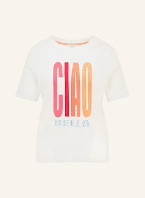 Cartoon T-Shirt Z Obszyciem Ozdobnymi Kamykami weiss