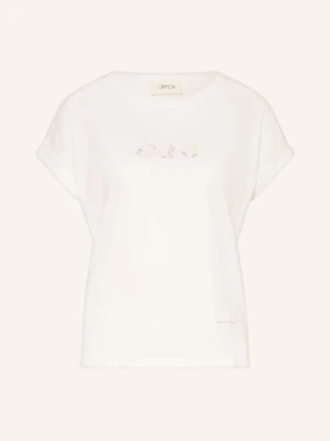 Cartoon T-Shirt Z Obszyciem Ozdobnymi Kamykami weiss