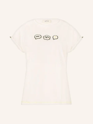 Cartoon T-Shirt Z Obszyciem Ozdobnymi Kamykami weiss