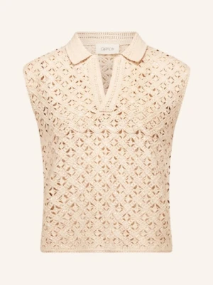 Cartoon Top Szydełkowany Z Cekinami beige