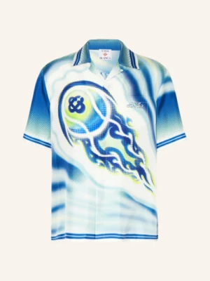 Casablanca Koszula Resortowa Flaming Tennis Ball Comfort Fit Z Jedwabiu blau