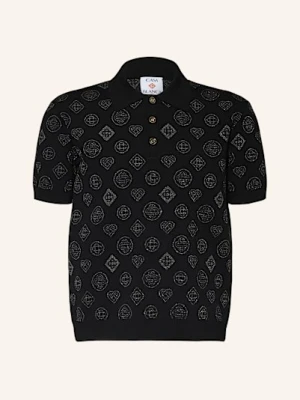 Casablanca Koszulka Polo Z Dzianiny Z Błyszczącą Przędzą schwarz