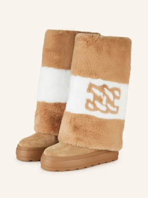 Casadei Botki Na Platformie Ze Sztucznym Futrem braun