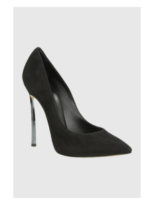 CASADEI Czarne damskie szpilki Pump Blade zamszowe, Rozmiar 39