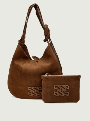 Casadei Hobo + saszetka Vandome | zamsz brązowy