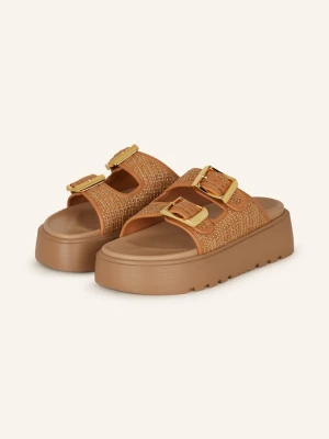 Casadei Klapki Na Platformie Birlkey beige JASNOBRĄZOWY