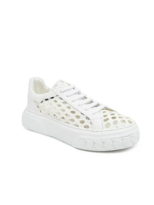 Casadei Skórzane sneakersy Bianco