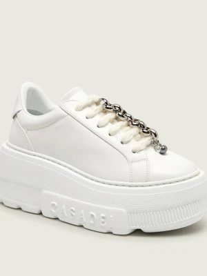 Casadei Skórzane sneakersy Nexus Buclé biały