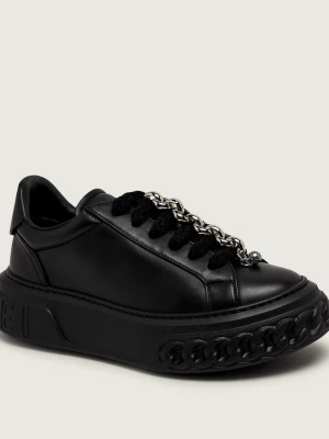 Casadei Skórzane sneakersy Nexus Buclé czarny