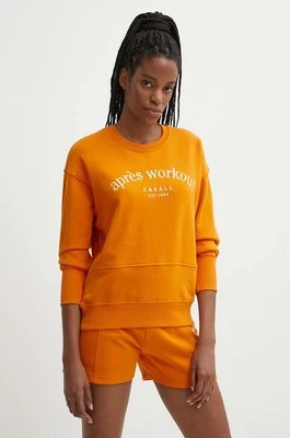 Casall bluza bawełniana damska kolor pomarańczowy z aplikacją