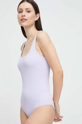 Casall jednoczęściowy strój kąpielowy kolor fioletowy miękka miseczka