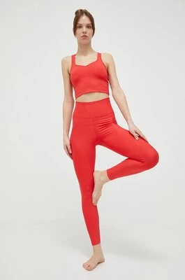 Casall legginsy do jogi kolor czerwony gładkie