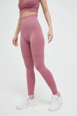 Casall legginsy do jogi kolor różowy gładkie