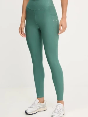 Casall legginsy treningowe damskie kolor zielony z nadrukiem 25054