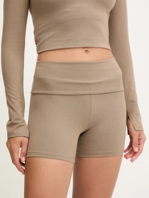 Casall szorty do jogi Sublime damskie kolor zielony melanżowe high waist 25252