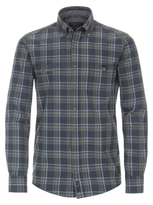 CASAMODA Koszula - Casual fit - w kolorze granatowo-oliwkowym rozmiar: M
