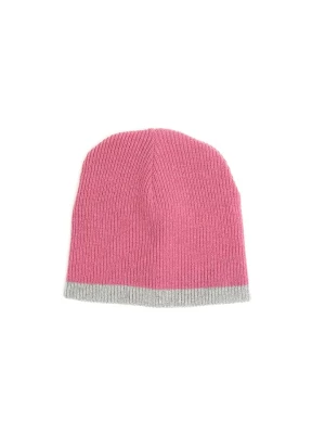Cashmere95 Dwustronna czapka beanie w kolorze jasnoróżowo-szarym rozmiar: onesize