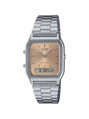 Casio Zegarek Vintage AQ-230A-4AMQYES Srebrny