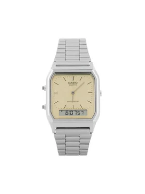 Casio Zegarek Vintage AQ-230A-9AMQYES Srebrny
