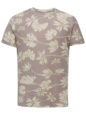 CAST IRON Koszulka w kolorze fioletowo-kremowym rozmiar: L