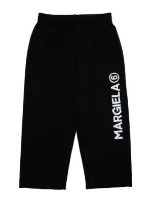 Casual Bawełniane Spodnie z Nadrukiem Logo MM6 Maison Margiela