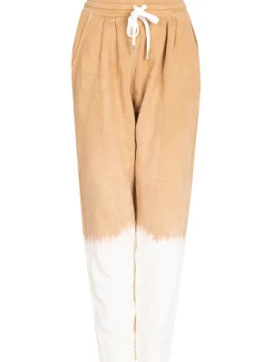 Casual Dwukolorowe Bawełniane Spodnie Pinko