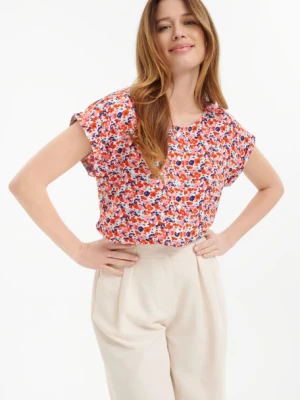 Casualowa bluzka w drobne czerwone kwiaty Greenpoint
