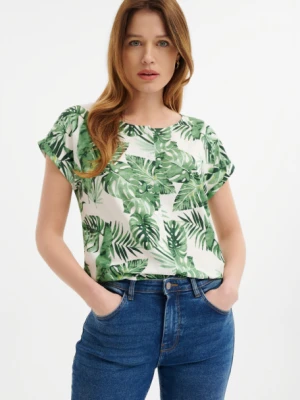 Casualowa bluzka z tropikalnym printem Greenpoint