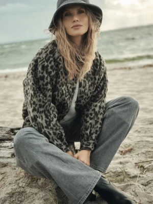 Casualowa kurtka z printem animal Greenpoint