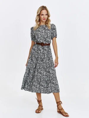 Casualowa sukienka z czarno-białym printem Top Secret