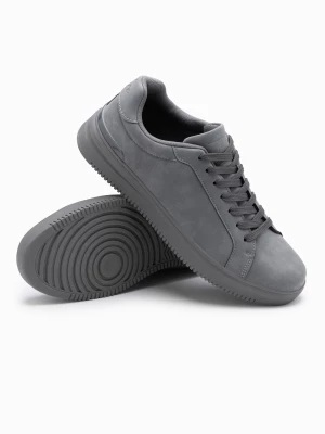 Casualowe jednolite męskie buty z eko nubuku – szare V3 OM-FOCS-0151
 -                                    40 Ombre