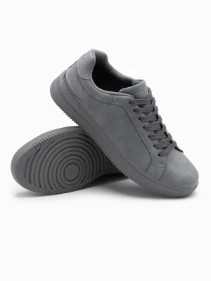 Zdjęcie produktu Casualowe jednolite męskie buty z eko nubuku – szare V3 Ombre Clothing