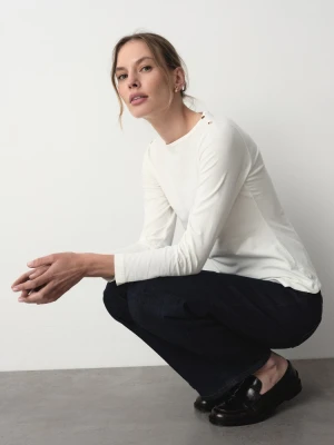 Casualowy longsleeve w białym kolorze Greenpoint